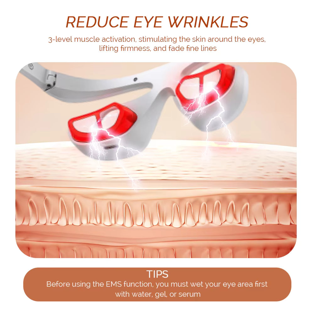 3D Wireless Eye Massager – Red Light Therapy for Dark Circles & Eye Fatigue Relief