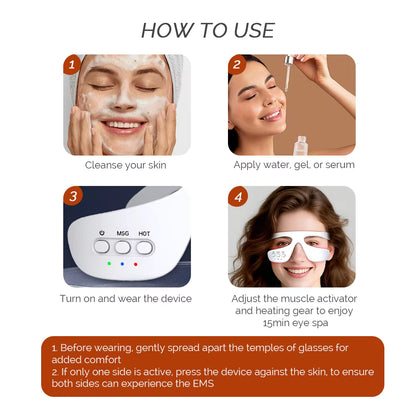 3D Wireless Eye Massager – Red Light Therapy for Dark Circles & Eye Fatigue Relief