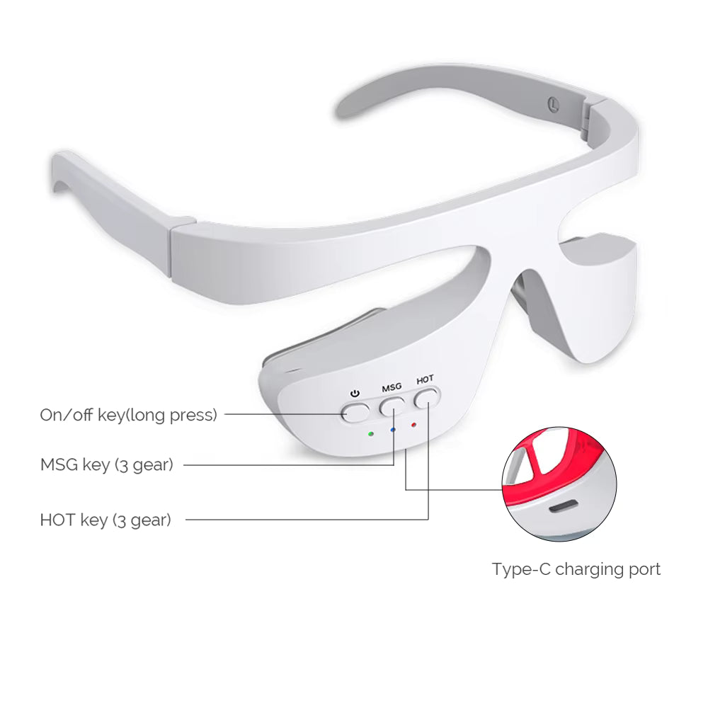 3D Wireless Eye Massager – Red Light Therapy for Dark Circles & Eye Fatigue Relief