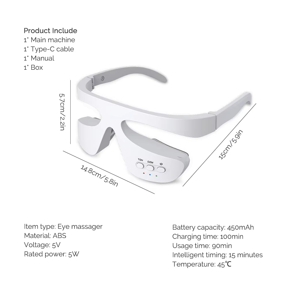 3D Wireless Eye Massager – Red Light Therapy for Dark Circles & Eye Fatigue Relief